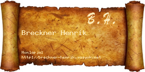 Breckner Henrik névjegykártya